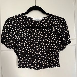 Polka dot sweetheart neckline bustier polka top crop top XS